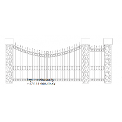 Ворота кованые №093 (средняя стоимость 2009 бел. руб.)